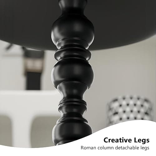 Funecy Metal Small End Table,Vintage Matte Black Round Side Table Nightstand for Bedside or Sofa,Small Accent Pedestal Table for Living Room Corners Bedroom Patio and bar (Matte Black) thumbnail 8
