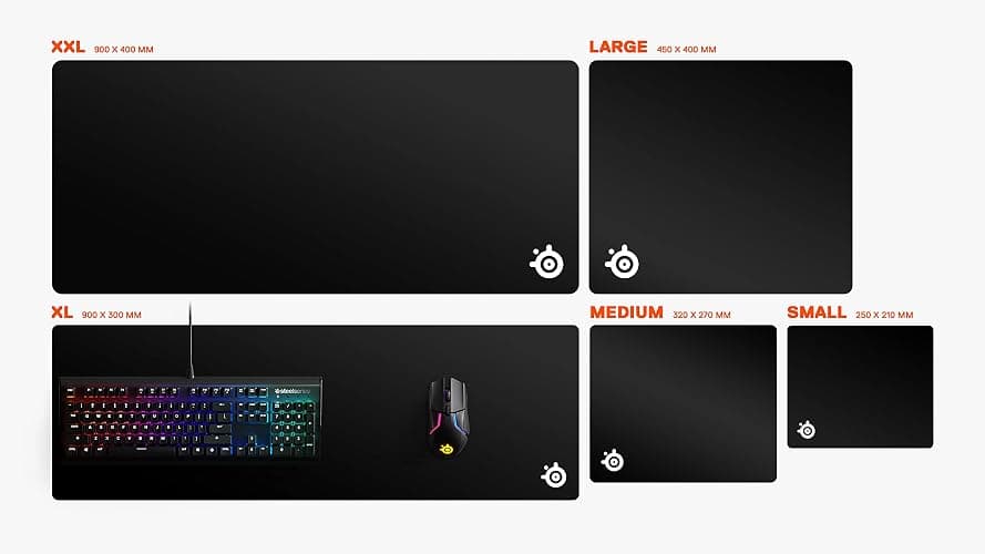 SteelSeries QcK XXL - Gaming mousepad - fabric - rubber backing - black (900mm x 400mm x 2mm) thumbnail 9