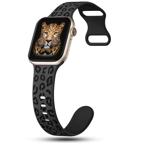 3 Pack Leopard Engraved Bands Compatible with Apple Watch Band 41mm 40mm 38mm 42mm 44mm 45mm 46mm 49mm Women, Soft Silicone Cheetah Embossed Sport Strap for iWatch Series 10 9 8 7 6 5 4 3 2 1 Ultra thumbnail 2