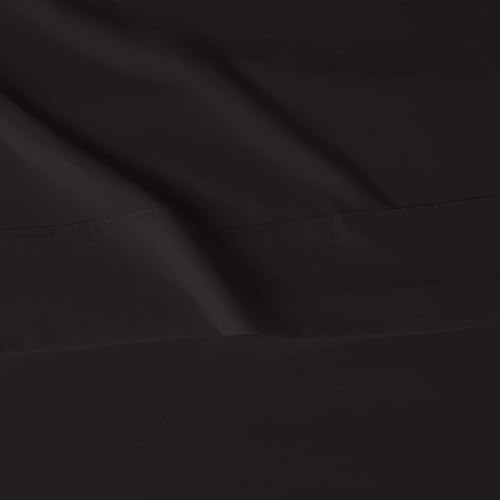 Amazon Basics Lightweight Super Soft Easy Care Breathable Comfortable Microfiber 4 Piece Bed Sheet Set with 14-Inch Deep Pockets, Full, Black, Solid thumbnail 4