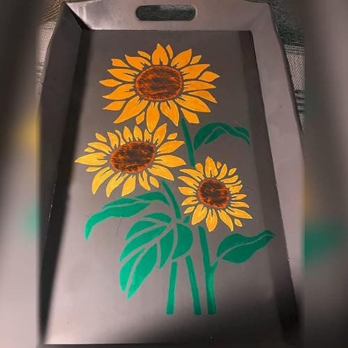 DLY LIFESTYLE Large Sunflower Stencil for Painting (12x15 Inches) - Flower Stencils for Crafts Reusable for Walls, Fabric, Furniture - Wall Stencil - Floral Stencils for Painting on Wood thumbnail 6