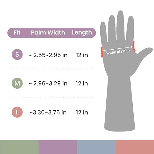 Rubber Cleaning Gloves for Dishwashing, 4 Pairs Reusable Kitchen Gloves for Washing Dishes and Household Cleaning, Green Dish Gloves with Flocked Lining and Non-Slip Grip, Pefect for Woman Men - M thumbnail 7