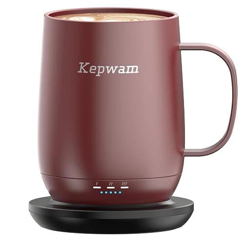 Kepwam Self Heating Coffee Mug T2, 16oz Smart Heated Coffee Mug, 150 Min Battery Life - Hot up to 149℉ Temperature Control Coffee Mug Warmer, Gifts for Dad Mom (No APP) - Image 1