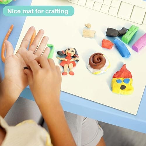 AWOKE Silicone Painting Mat for Kids - 20"X16" Art & Craft Mat with 12 Color Dividers, 2 Paint Palettes, 1 Water Cup - Toddler Activities Paint Mat, Ideal Gift for 3 4 5 Year Old Boys & Girls (Beige) thumbnail 2