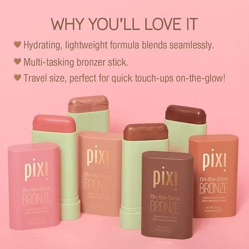 Pixi On-the-Glow Bronze - RichGlow, Hydrating Tinted Moisture Bronzer Stick with Ginseng, Aloe Vera & Fruit Extracts, For Cheeks & Lips, 19g / 0.6oz, Paraben-Free thumbnail 3