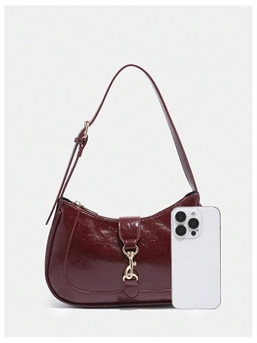 RoseSeek Women's Retro Vintage Zipper Shoulder Bag Adjustable Strap Elegant Underarm Purse Hobo Handbags thumbnail 3
