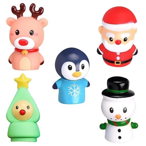 CCINEE 5 Pieces Christmas Finger Puppets Toys for Kids Elk Santa Claus Snowman Christmas Tree Character Party Favors Goodie Bag Fillers thumbnail 5