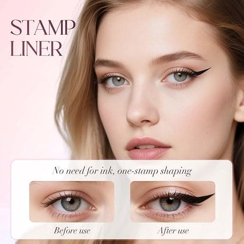 AIIONP One-Piece Eyeliner Stamp, 2025 Upgraded Foldable Eyeliner Stamp for Perfect Wings, Waterproof Eyeliners Tool, Smudge Proof Eyeliners Pen for Beginners (1pcs Black) thumbnail 6