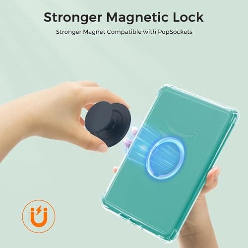 iDLEHANDS Magnetic Clear Case for 7" Kindle Paperwhite 12th Gen 2024 and Kindle Colorsoft - with AirBag Compatible with iPhone MagSafe, for Samsung/Belkin/Anker Wireless Charging Pads, Clear thumbnail 5