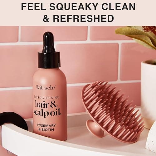 Kitsch Scalp Massager for Hair Care - Scalp Scrubber, Shampoo Brush & Exfoliator for All Hair Types - Relaxing & Exfoliating - Terracotta thumbnail 7