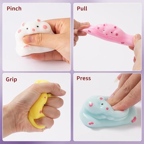 4Pcs Taba Hamster Squishy Stress Relief Toys, Cute Kawaii Animal Fidget Toys with Cheese Accessory, Handmade Sensory Squishies for Anxiety Relief, Kids & Adults, Classroom Prizes, Party Favors, Gifts thumbnail 3