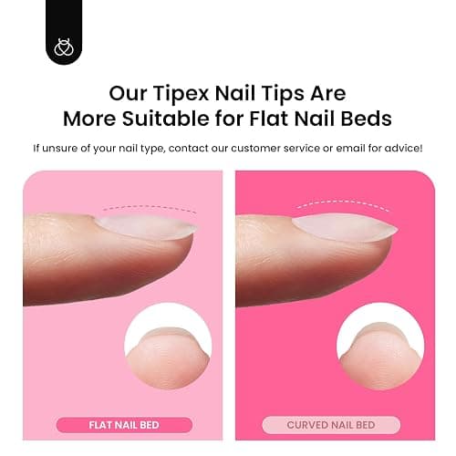 Beetles Tipex Gel Nail Kit Extra Short Square: 16 Sizes Instant Apex Nail Tips, 224 Pcs Pre-Building False Nail Tips with Tipex Nail Glue, Mini Nail Lamp-Thick Acrylic Nail Set thumbnail 8
