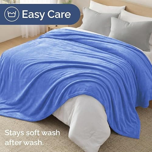 Fleece Blanket Throw XL - Ultra-Soft Flannel Fleece Blanket - Vista Blue | Soft, Warm, Outdoor Picnic Blanket for Camping, Travel, Lightweight, Cozy, Anti-Static, Home Decor Gifts for Men & Women thumbnail 5