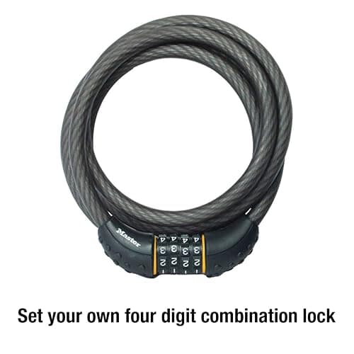 Master Lock Cable Lock, Set Your Own Combination Bike Lock, 6 ft. Long, Black, 8122D thumbnail 4
