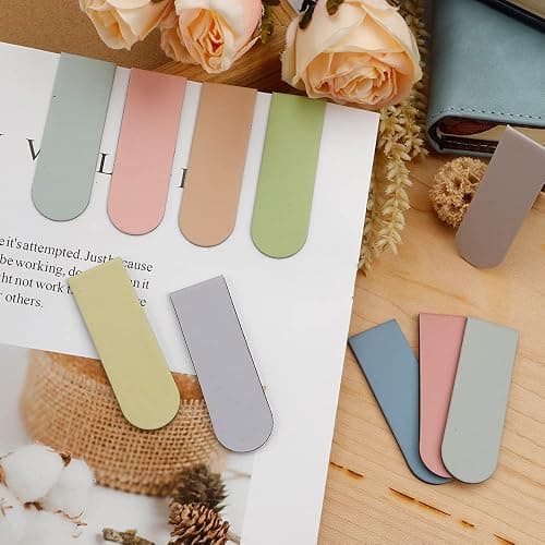 Magnetic Bookmarks, 15PCS Magnetic Cute Bookmark for Teacher, Women, Men & Kids - Solid Colorful Light Bookmarks (Pack of 15) thumbnail 2