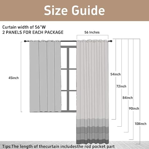 Pacok White Voile Curtains, 84 Drop 2 Panels Net Curtain for Windows, Rod Pocket Sheer Curtain Panel Voile Curtains for Living Room Kitcken Bedroom W56xL84 Inch(White, 142 x 213cm) thumbnail 2
