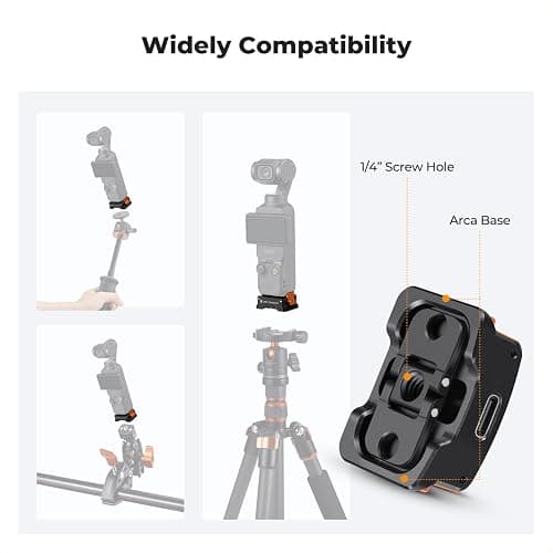 K&F CONCEPT Charging Adapter Base for DJI Osmo Pocket 4/3, Desktop Type-C Charging Dock Fit Arca-Swiss Standard, with 1/4 Screw Hole/Folding Finger, Aluminum Alloy Bracket thumbnail 6