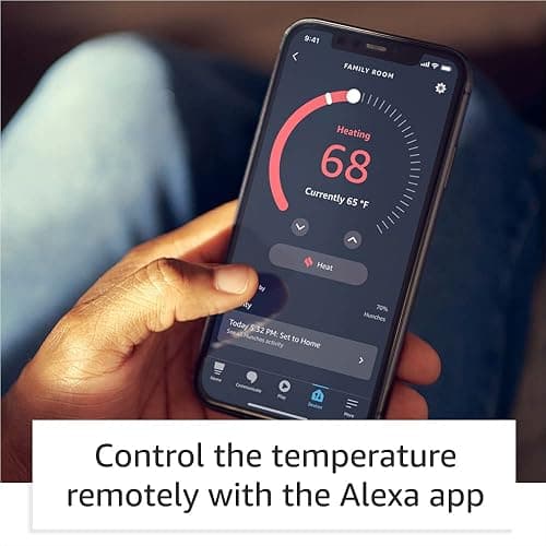 Amazon Smart Thermostat – Save money and energy - Works with Alexa and Ring - C-wire required - Thermostat only - Thermostat only thumbnail 4