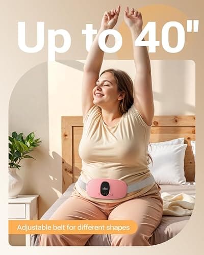 iDOO Heating Pad for Period Cramps, FSA Eligible Items, Christmas Gifts for Women Girls, Portable Heating Pad, Cordless Back Belly Heat Pad for Menstrual Cramps Relief, Period Heating Belt, Pink thumbnail 7
