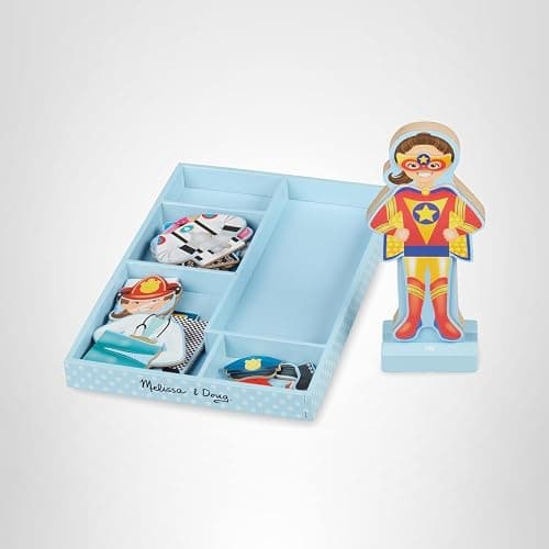 Melissa & Doug Julia Magnetic Dress-Up Wooden Doll Pretend Play Set (25+ pcs) thumbnail 10