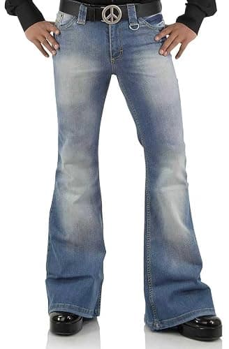Men's Vintage Bell Bottom Jeans 60s 70s Outfits for Men,Mens Bell Bottoms Disco Pants Flared Jeans - Image 1