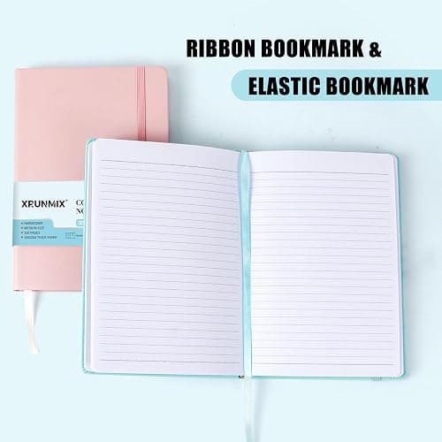 Lined Journals for Writing, A5 Notebooks (5.7 x 8'') with 160 Pages, 100 GSM Premium Paper, Ribbon Bookmark, Elastic Band & Inner Pocket - Perfect for Work, Journaling, Note-Taking & Gifting (Pastel Color - 6 Packs) thumbnail 4