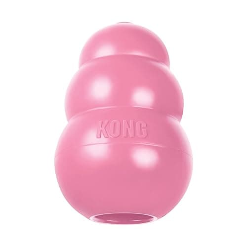 KONG - Puppy Toy Natural Teething Rubber - Fun to Chew, Chase and Fetch - for Small Puppies - Pink - Image 1