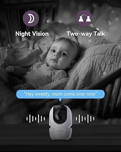 Comfyer 7" HD Split-Screen Baby Monitor with 2 Cameras, Video Baby Monitor with Camera and Audio, Flexible Bracket, Non-WiFi, VOX Mode, 2 Way Audio, Remote PTZ, Auto Night Vision - 7''720P Display with 2 1080P Camera thumbnail 7