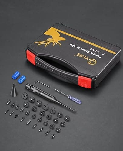 CVLIFE Professional Laser Bore Sight Kit with 32 Adapters fit 0.17 to 12GA Calibers, Red or Green Bright Bore Sighter Laser with Button Switch, Powerful Support for Hunting thumbnail 6