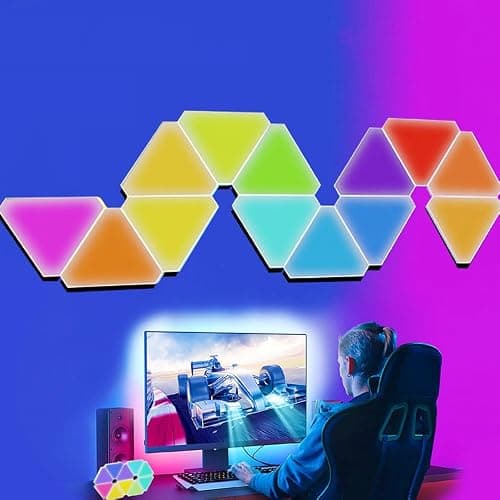 fbkapelk WiFi Bluetooth 5V USB Triangle Lamps Quantum Atmosphere LED Night Light for Game Bedroom Decoration Creative Decorat Wall Lamps (10 PCS Bluetooth) thumbnail 9