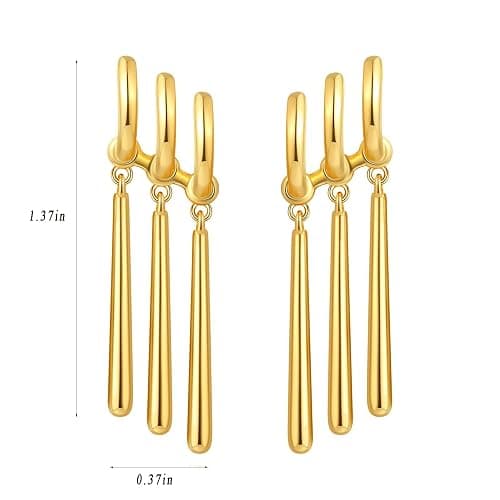 Zoro Earrings for Women Men One Piece Cosplay Figure Earrings Gold Chunky Dangle Earrings Just One Ear Piercing Triple Earrings Anime Lovers Costumes Jewelry Accessories thumbnail 2
