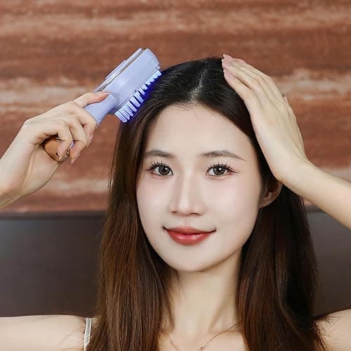 ThreeH Electrical Hair Treatment Brush with Red Light - at-Home Salon Grade Scalp Massager for Deep Nourishment White thumbnail 2