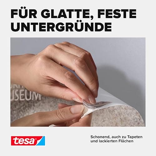 tesa Powerstrips POSTER - Doppelseitige Klebestreifen für Poster und Plakate - Selbstklebend und spurlos wieder ablösbar - Bis zu 200 g Halteleistung - 20 Stück thumbnail 5