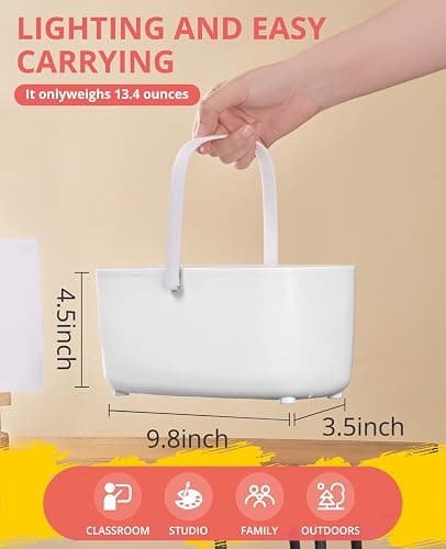 GAMENOTE Paint Brush Cleaner - Paint Brush Holder with Palette and Handle,Rinser for Acrylic, Watercolor, and Water-Based Paints, Painting Art Supply Storage Organizer (White+Grey) thumbnail 6