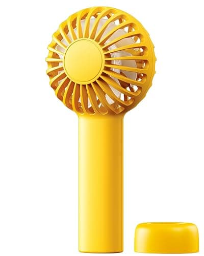 SWEETFULL Mini Portable Fan - Rechargeable Handheld Fan, 3 Speeds Personal Small Hand Gifts for Travel Essentials, Lash, Makeup, Eyelash, Kids, Girls, Women - USB, Cute Design Yellow - Image 1