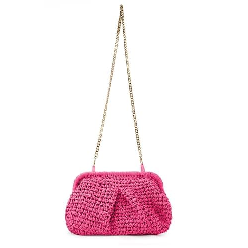 Emprier Straw Clutch Purse for Women Cloud Dumpling Pouch Straw Crossbody Shoulder Handbag Summer Beach Woven Bag thumbnail 5