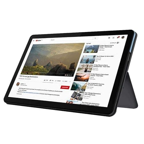 Lenovo Chromebook Duet, 2-in-1, 10.1" WUXGA (1920 x 1200) Display, MediaTek Helio P60T, 4GB LPDDR4X RAM, 64GB eMCP SSD, Integrated ARM G72 MP3 Graphics, Chrome OS, ZA6F0031US, Ice Blue + Iron Grey - Image 1