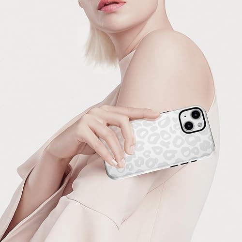 Svanove Cheetah Print Phone Case for iPhone 15 Case Girly, Cute Leopard Case for Women, Luxury Trendy Retro Cool Animal Print Design, Aesthetic Pattern Y2k Slim Hard Shell Plastic Cover, White thumbnail 7