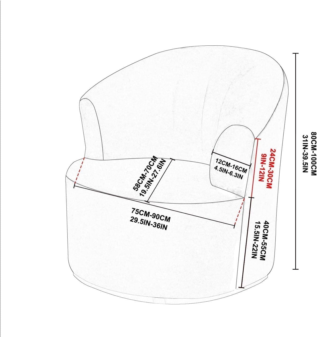 High Stretch Swivel Barrel Chair Covers Jacquard Swivel Sofa Chair Covers Modern Club Round Armchair Slipcover Resuable Swivel Accent Chair Protectors (Color : 11, Size : 1PCS) - 11 thumbnail 7