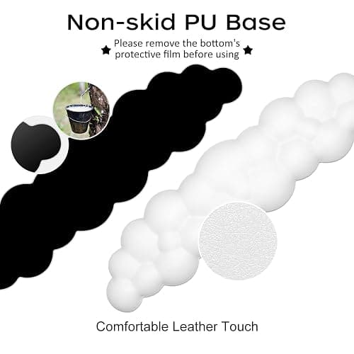 JIKIOU Upgrade Leather Cloud Keyboard Wrist Rest, Cloud Wrist Rest with Non-Slip PU Base, Comfortable Memory Foam Wrist Rest for Computer Laptop Mac Gaming Office and Pain Relief Wish New Year Gift thumbnail 6