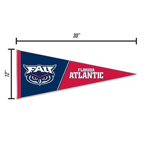 Rico Industries NCAA Florida Atlantic Owls Exclusive 12" x 30" Soft Felt Pennant - EZ to Hang - Home Décor (Game Room, Man Cave, Bed Room) thumbnail 6