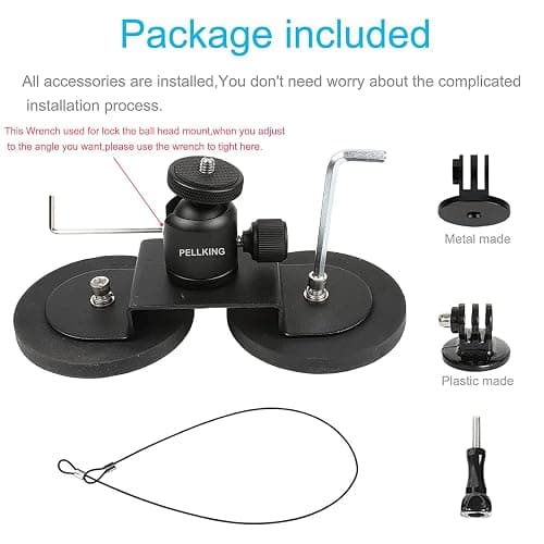 PellKing Magnet Camera Mount for GoPro 13/Insta360 X5/X4/X3,Heavy-Duty Metal Car Magnetic Camera Mount with 360 Degree Rotation Ball Head for Car,Compatible with GoPro Hero 13 12 11 Black 8/7/6/5,Etc thumbnail 9