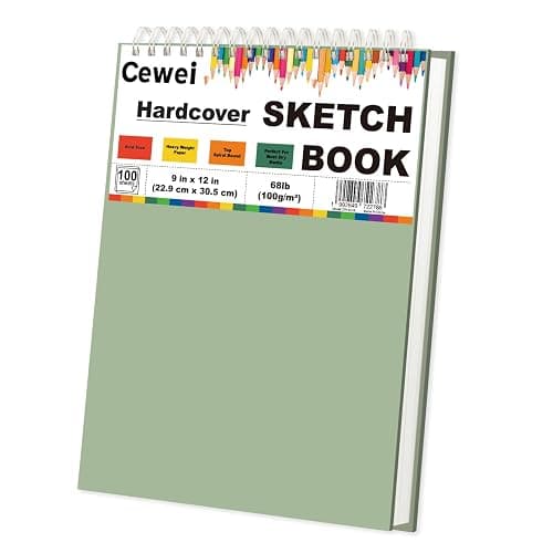 Cewei 9x12 Drawing Paper Pad, 100 Sheets Spiral Bound Sketchbook, 68lb/100gsm White Drawing Paper for Kids Ages 4-8, Art Supplies for Kids 9-12 & Christmas Gifts for Grandkids. - Image 1