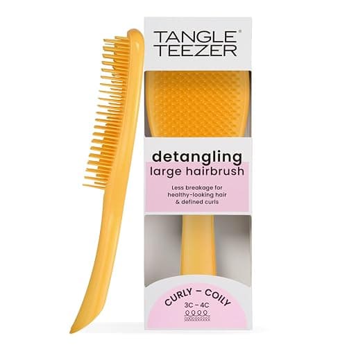 Tangle Teezer Large Naturally Curly Ultimate Detangler Hairbrush for 3C-4C Curly Coily Hair - Two-Tiered Teeth Define Curls & Reduce Frizz - Daffodil Yellow - Image 1