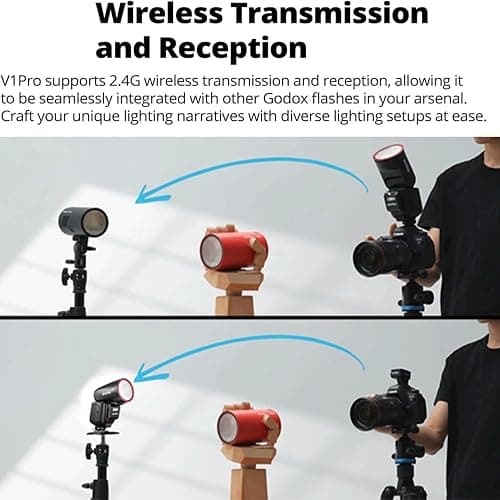 Godox V1 Pro C V1Pro-C USA Version Camera Flash Compatible for Canon Camera Flash Speedlite,76Ws 2.4G TTL 1/8000 HSS,500 Full Power Flashes,1.3s Recycle Time,2980mAh Li-ion Battery,LED Modeling Lamp thumbnail 8