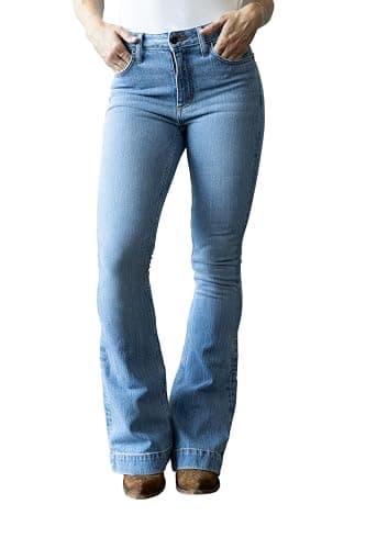 Kimes Ranch Women's Jennifer Ultra-High Rise Wide Flare Dark Wash Blue Jeans - Image 1