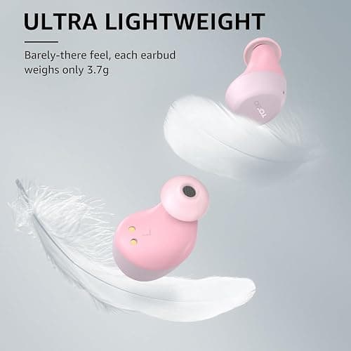 TOZO A1 Wireless Earbuds Bluetooth 5.3 Light Weight in Ear IPX5 Waterproof Headphones 2 Mic for AI Calls, Immersive Premium Sound Bass Headset with Charging Case, 32 Presets EQ Customization via App - Rose Gold - Small - Classical Edition thumbnail 3