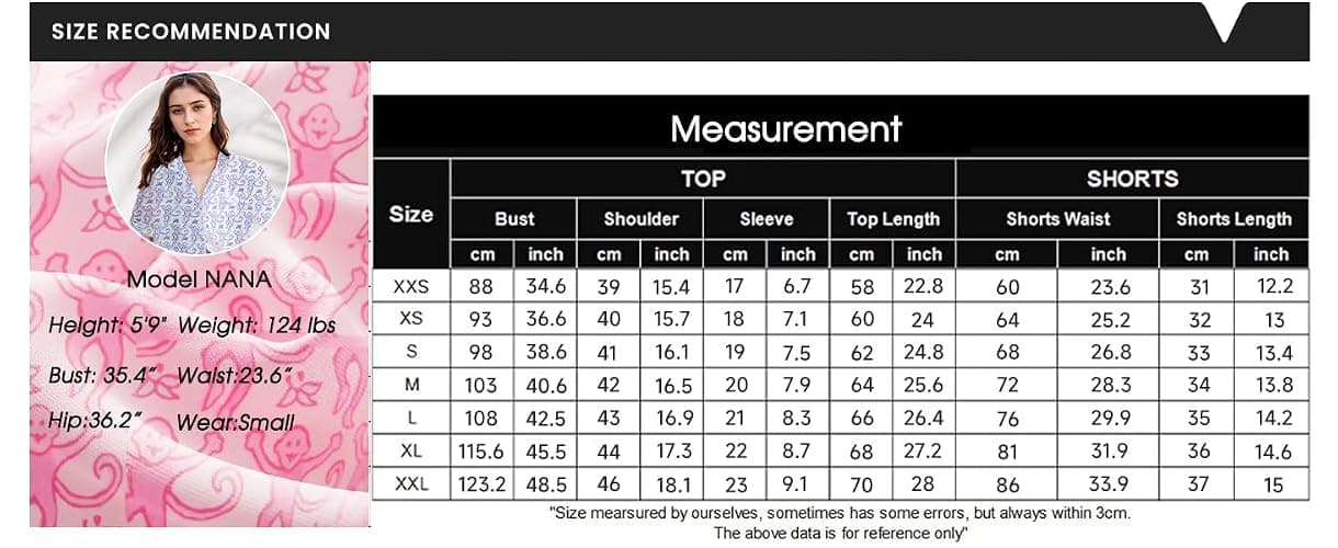 HINFEL Women Y2k Pajamas Set Silk Satin Short Sleeve Button Down Top and Shorts Monkey Sleepwear Preppy Bridal Loungewear - Pink - XX-Small thumbnail 6