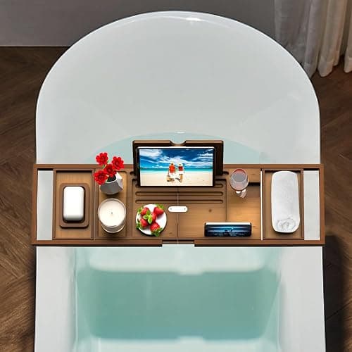 Premium Bathtub Tray Caddy - Bath Table Tray for Bathtub - Bath Tub Tray Table for Bathtub, Expandable Size, Fits Most Bath Tubs thumbnail 5