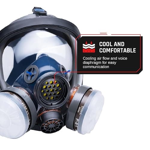 Parcil Distribution Gas Mask Survival Nuclear and Chemical Full Face Respirator - Organic Vapor & Particulate - CE Tested thumbnail 3
